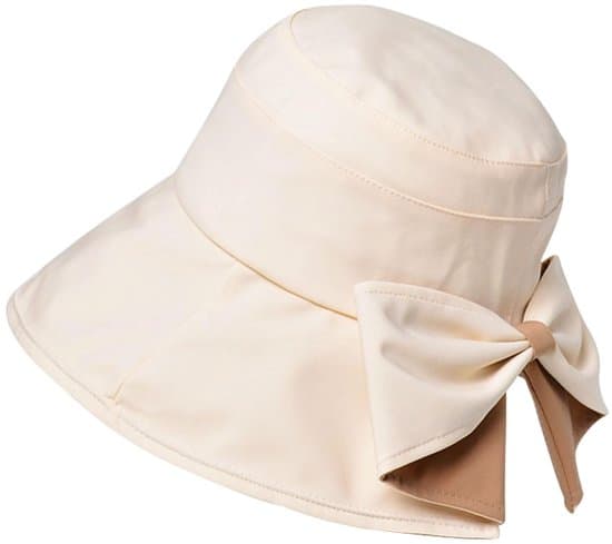 Dame solhat - bred skygge - foldbar - UV-beskyttelse - beige