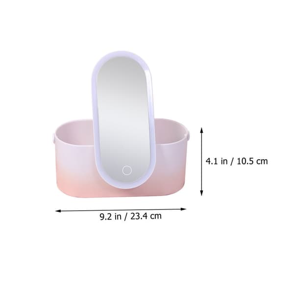 2 lyserøde ABS LED makeup spejl rejse desktop kosmetikholder
