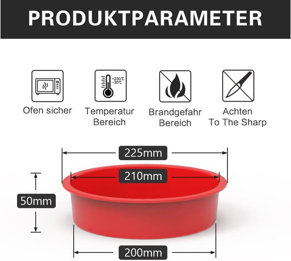 Silikone 20 cm rund kageform, to 20 cm diameter bageforme, silikone bageforme til kager og desserter.
