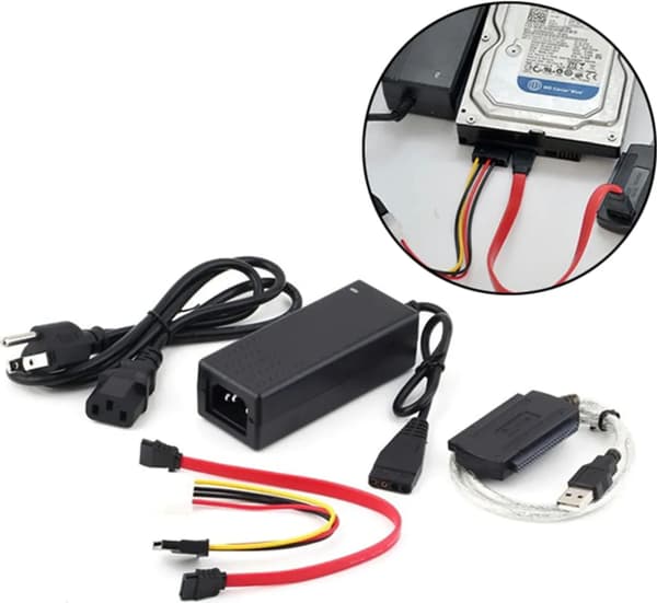 SATA til USB-adapter til 2,5-\" & 3,5-\" SATA-drev, HDD'er & SSD'er, fungerer som HDD-drevdock & IDE-drevdock, superhurtig