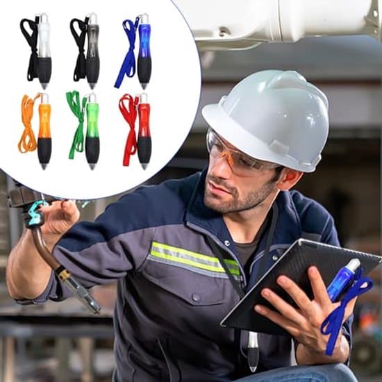 6-pack bredspetsade kulspetspennor - Ergonomisk design - 6 färger