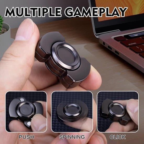 Sort 3.9x2.4x1.3 cm Fidget Spinner Stressaflastende Legetøj