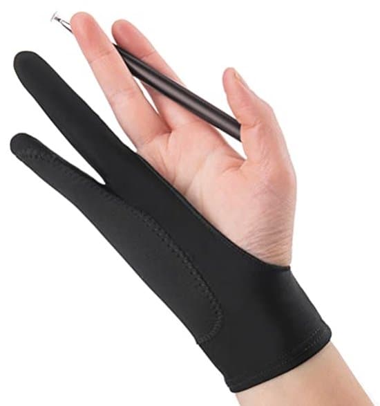 Ritvantar för ritbord; antikontakt-ritvantar; tvåfingervantar.
