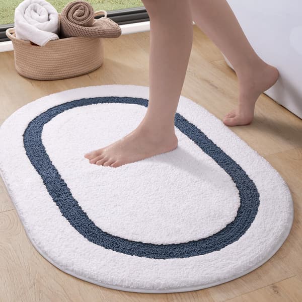 Badeværelsesmåtte - meget absorberende, skridsikker, 60*90cm - blå