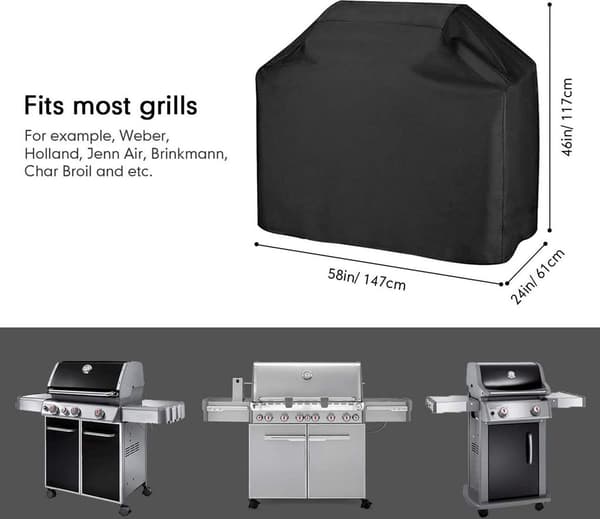 Gasgrillovertræk, WP grillovertræk (145x61x117 cm) - sort
