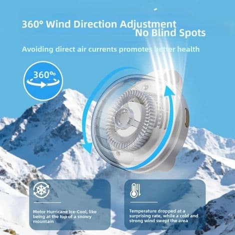 Lille bærbar cyklon cirkulerende ventilator, mini bladløs ventilator med klips, grøn MF019