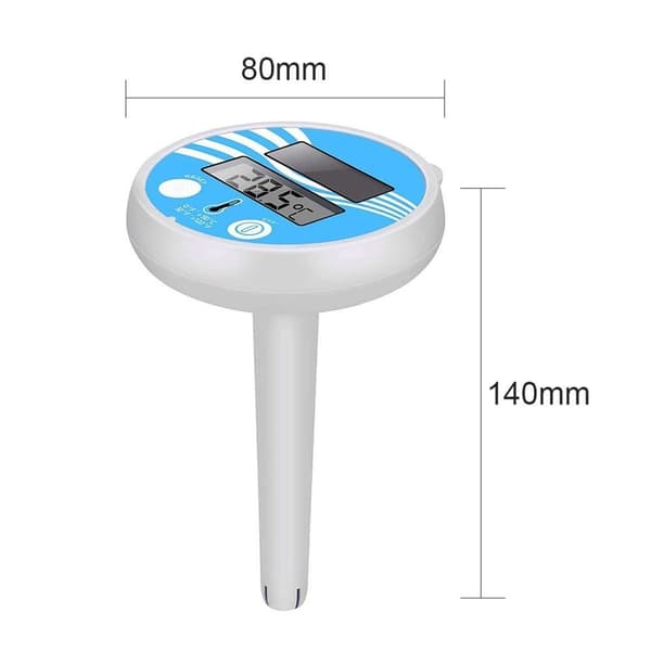 Soldriven digital termometer, flytande pooltermometer, simbassäng