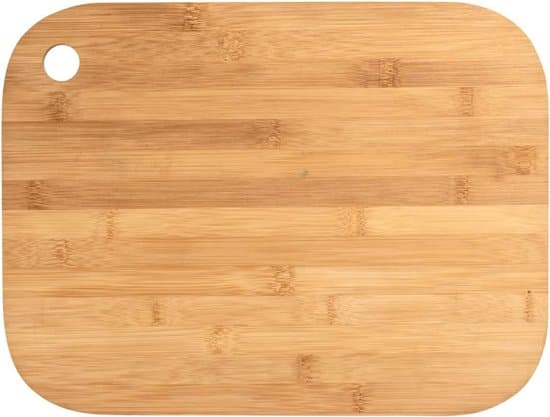 Skärbräda i bambu - köksbräda skärbräda med grepphål - Bladvänlig bambu 28 x 21 x 1 cm
