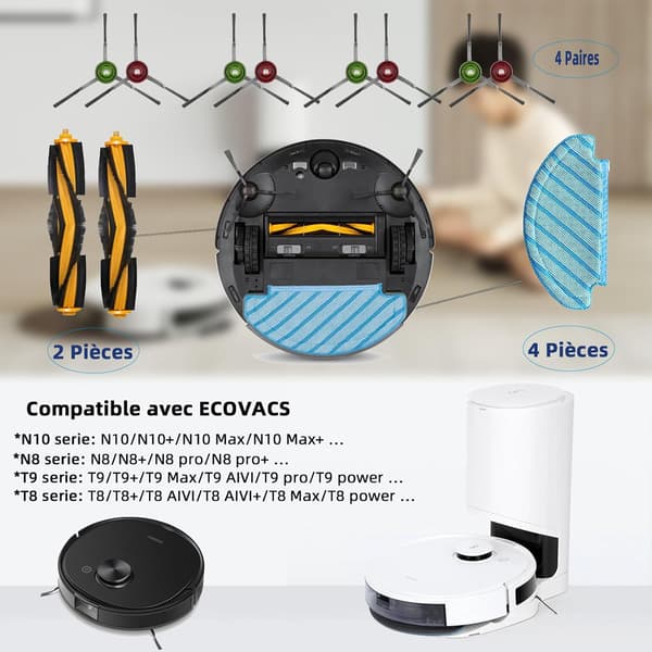20-dele sæt Ecovacs DEEBOT N10 N10 Plus OZMO N8 tilbehør