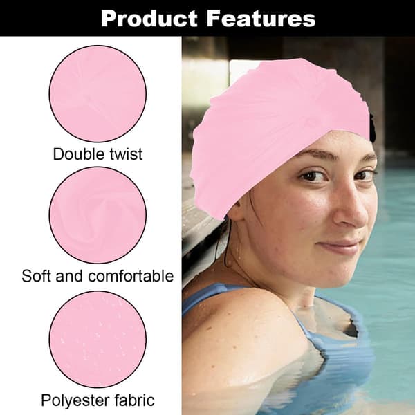 Badmössa män kvinnor elastisk premiumtyg stretch mjuk poolmössa - svart
