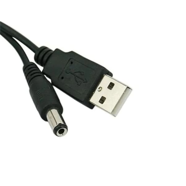 USB-strømkabel til DC-tøndestik 5,5 x 2,1 mm opladerkabel 0,8 m