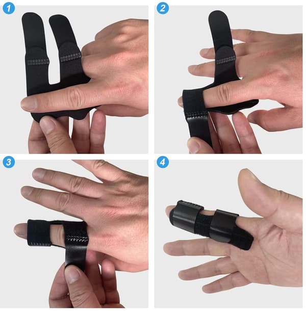 4-delt sæt - Fingerskinner/bandager - Til stabilisering af fingerled