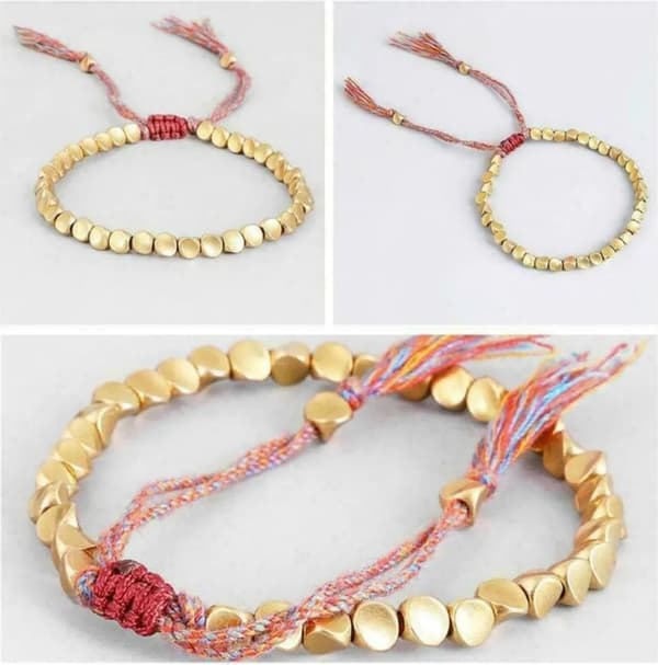 Tibetanskt buddhistiskt flätat koppararmband