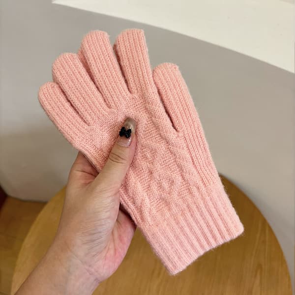 Dame varme efterår vinterhandsker ekstra tykke 2-finger touchscreen cykelhandsker - Pink