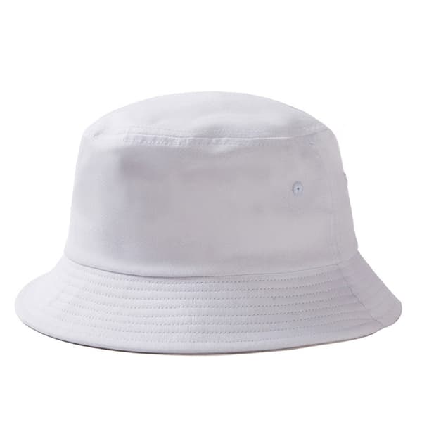 Fiskerhat - Unisex ensfarvet blød hat - One Size - Hvid