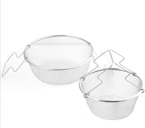 2-pak friturekurv i rustfrit stål - 18/22CM