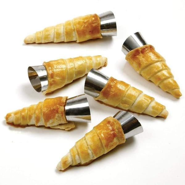 Flødehornforme 21 stk. forme rustfrit stål Cannoli Formrør Rul skrue