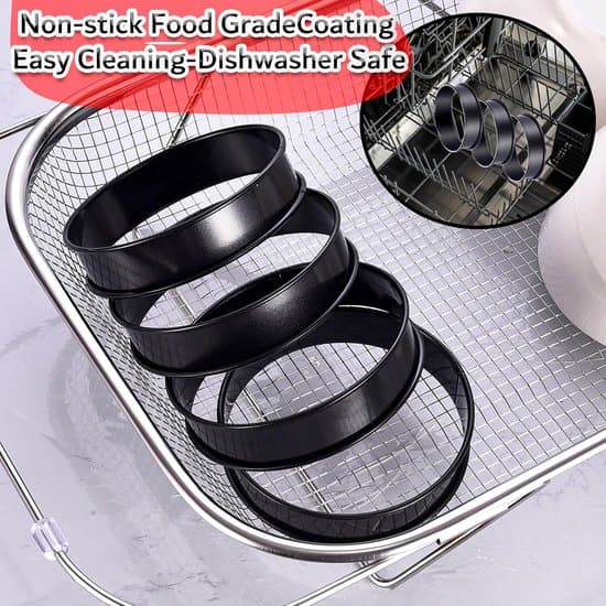 12-dele 8,5x2,5 cm sort mousse kage ring sæt i rustfrit stål