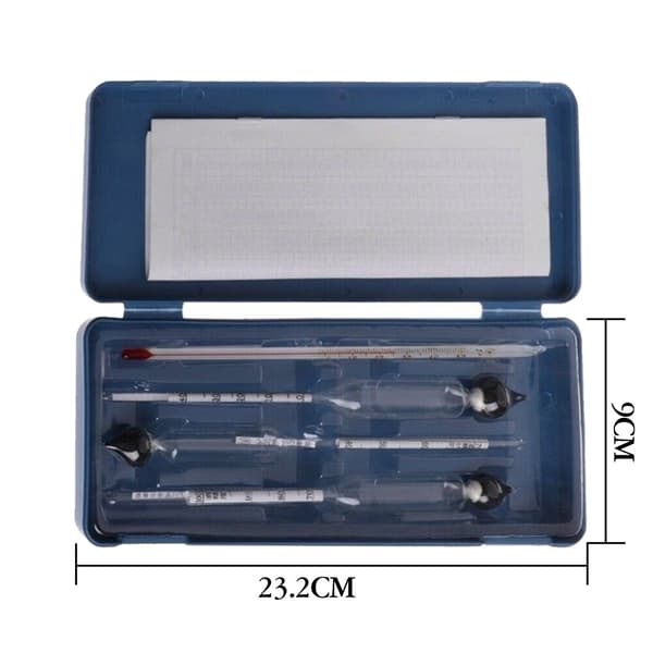 3 st 0-100% Hydrometer Alkoholmätare Testare Mätare Termometer Verktygssats