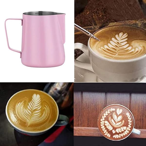 SS mælkeskummer kaffekop latte mælkeskummer, pink