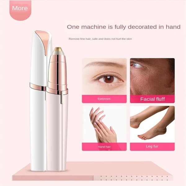 Ansigthårfjerner Flawless Brows Elektrisk Øjenbrynstrimmer Epilator-Hvid