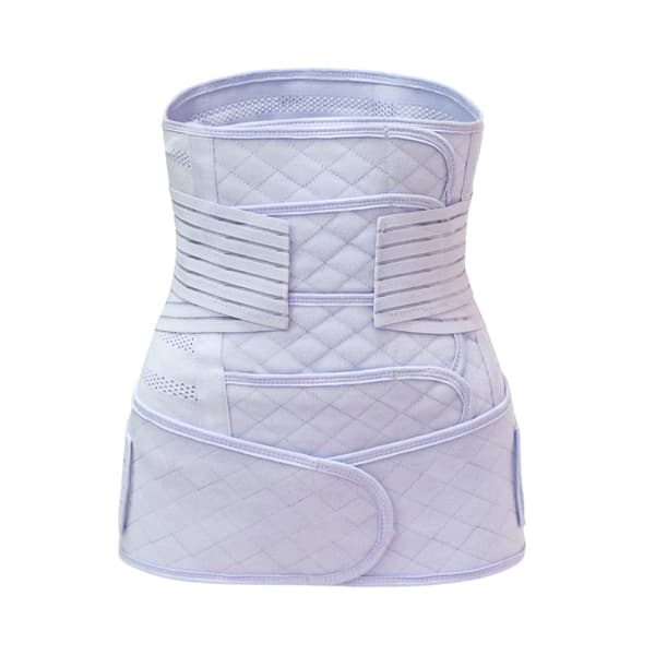 Justerbart, andningsbart, elastiskt magstöd efter förlossningen för formning, reparation, 2-pack - XL (lila)