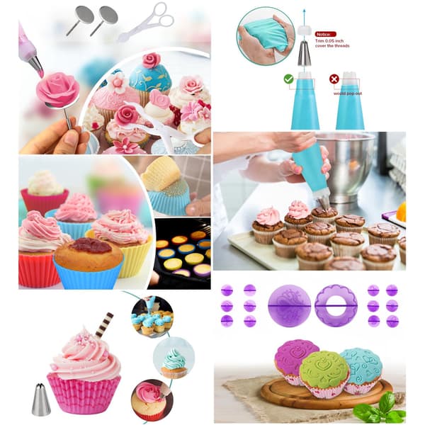 150 stk. sæt kagepynt cupcake-sæt bageudstyr roterende drejebord