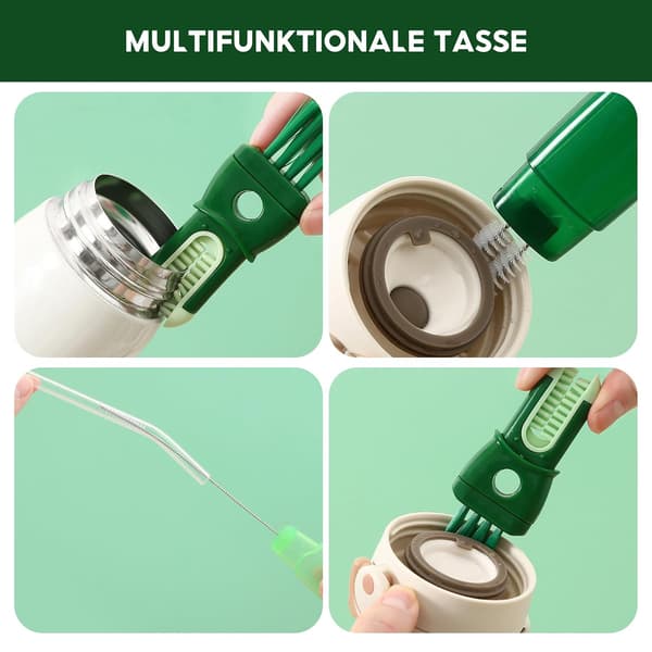 5-in-1 pullonpesuharja, pullonpesuharja, pitkä pullonpesuharja 5 harjaspäällä, pillinpesuharja (lasipullot, viinipullot, pullotetut tuotteet)