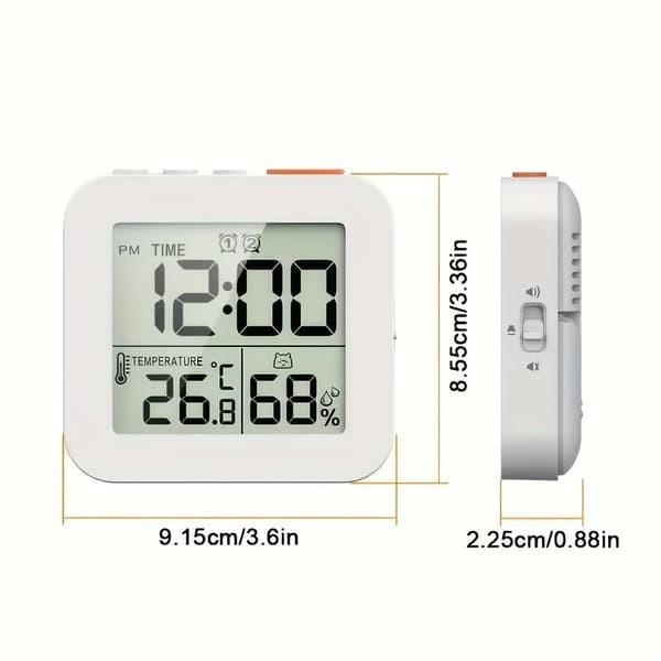 Digital timer duschklocka med alarm, badrum kök väggklocka, vit