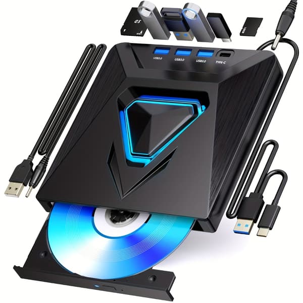6-i-1 USB&Type-C eksternt optisk drev DVD-brænder