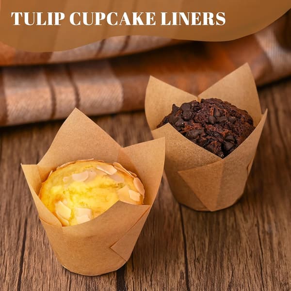 120-pack non-stick tulpanpappersformar för muffins och cupcakes.