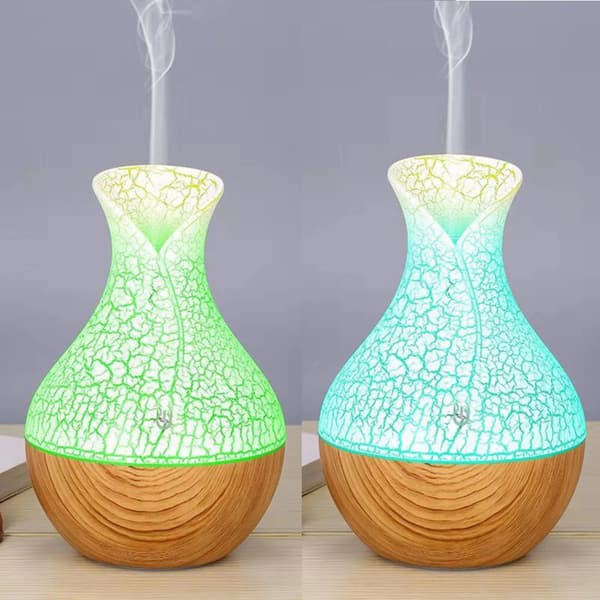 Luftfugter Vase Crack USB Diffuser Trækorn Bilrenser