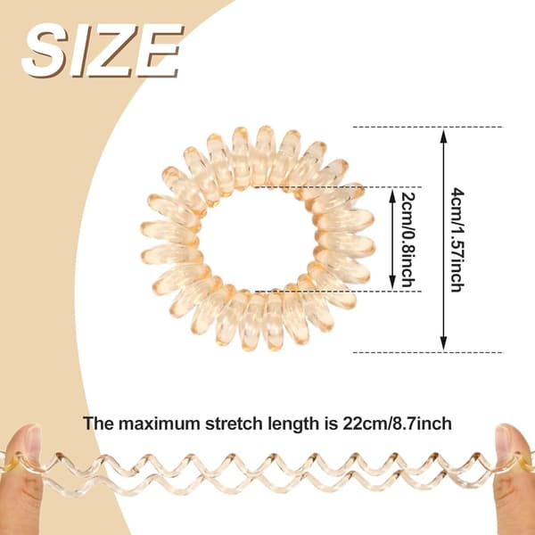 12 Hårsnoddar Spiral Spole Elastisk Slips Trådbundna Band Stretchig Plast Trasselfri