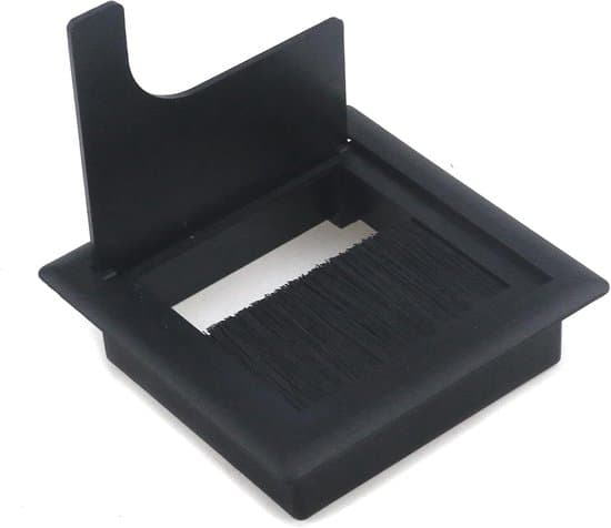 4-delt kabelgennemføring - Rektangulær - 80x80 mm - Sort