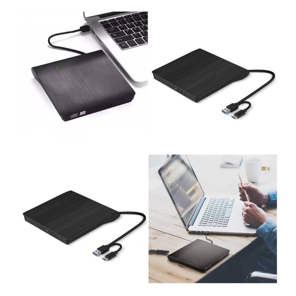 Externt bärbart Bluray DVD-enhet för hemmakontor Extern DVD-brännare USB C