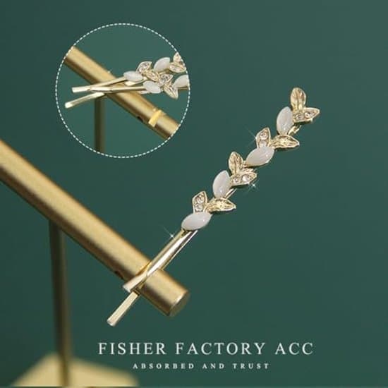 2-delade hårklämmor för kvinnor - Eleganta bröllopsaccessoarer - Guldfärgade klämmor med strass