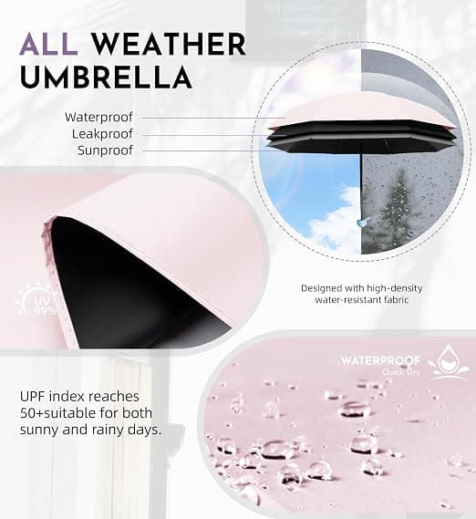 Ultralätt Mini UV Resefickparaply med Förvaringsfodral.