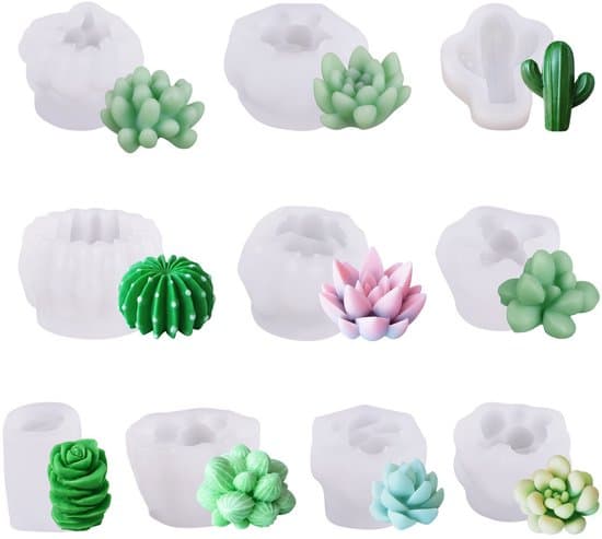 3D Silikon Blomma Suckulent Växt Ljusform & Hartsgjutningsset