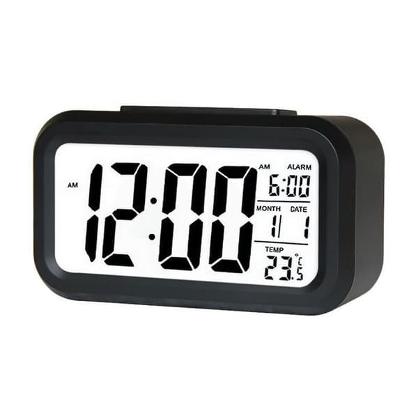 Digital väckarklocka LED Digital väggklocka Datum Temp. 12 timmar 24 timmar USB 3D väckarklocka Sovrum Kontor Dimbar klocka Svart (Batteri ingår ej)