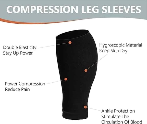 4XL (2-pak) Unisex brede kompressionsstrømper til lægge, plus size, progressiv støtte.