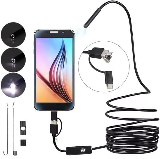 Endoskop - 2m kabel - 5.5mm interface - 6 LED lys - Vandtæt - Endoskopkamera - Til Android systemer