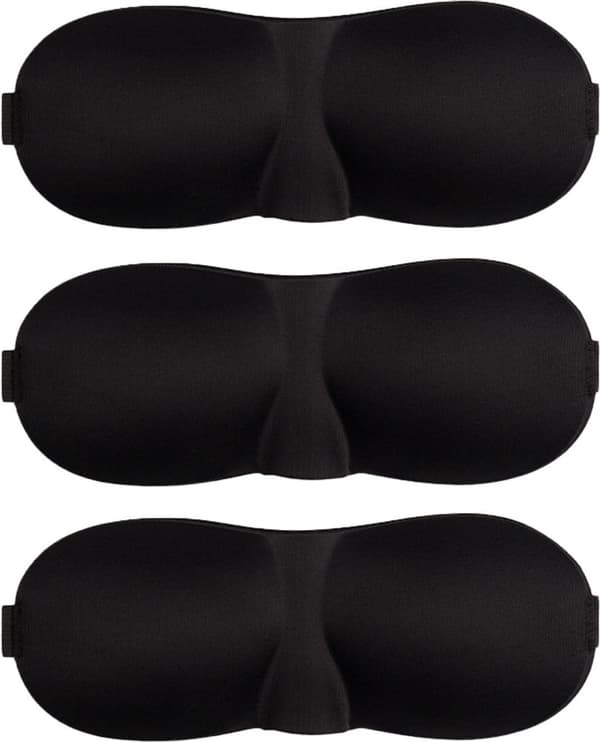 Sovmask, 3-pack, ljusblockerande 3D-ögonmask, sovmask för sidosovare