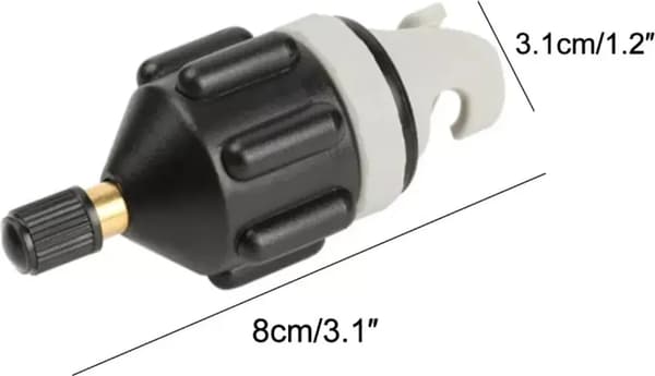 1 luftpumpeventiladapter til paddleboards, oppustelige kajakker, kanoer, både og andet tilbehør.