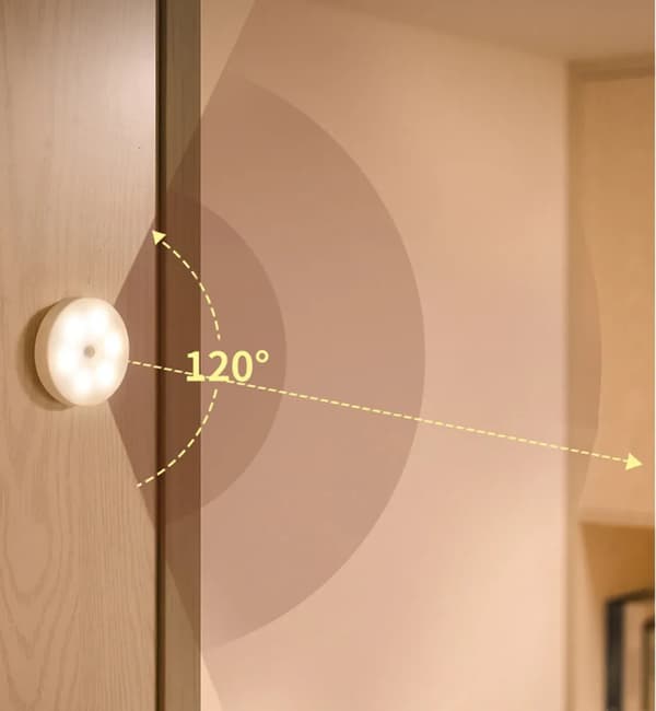 2-pak trådløse LED-natlamper med bevægelsessensor og USB-C-interface - Varm gul