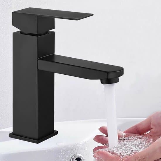 Sort håndvaskarmatur - Holdbart rustfrit stål - Moderne design