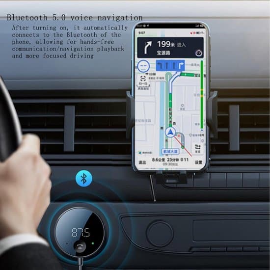 2-i-1 Bil FM-sender og Bluetooth-modtager med håndfri funktion