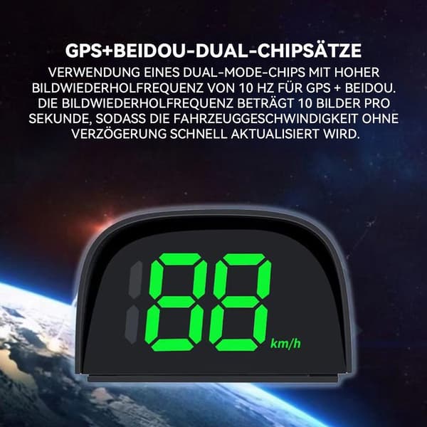 Digital Bil Speedometer-GPS HUD LCD Display USB Plug-and-Play til Cykler & Biler-km/t-Grøn