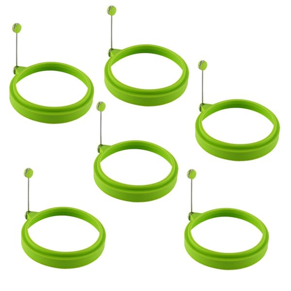 6-pack omelettringar, omelettformar, runda omelettformar (grön)