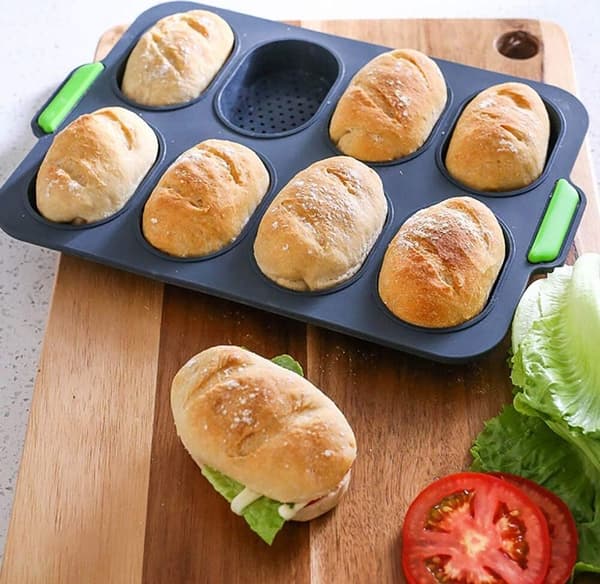 Silikone brødbageforme, mini baguette bageforme, bollebageforme