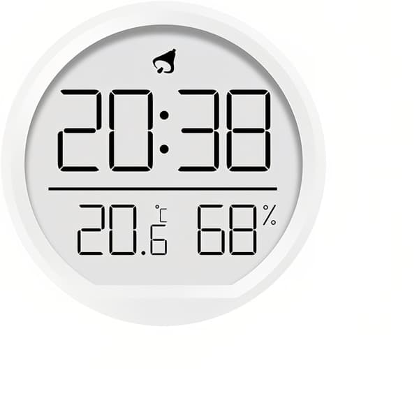 Digital klocka LCD Termohygrometer Design Magnetisk Väggkalender för Hem, Kök & Kontor (Vit)